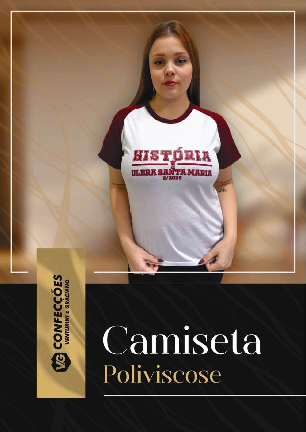 Camiseta personalizada produzida pela V&G Confecções